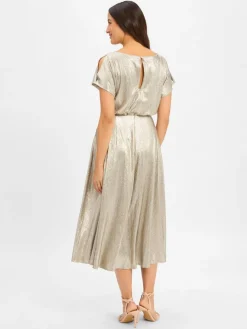 Swing Kleider*Damen Abendkleid gold silber uni