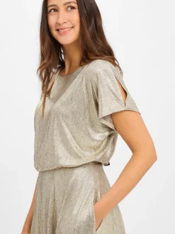 Swing Kleider*Damen Abendkleid gold silber uni