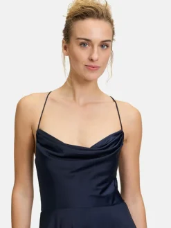 Vera Mont Kleider*Damen Abendkleid marine blau uni