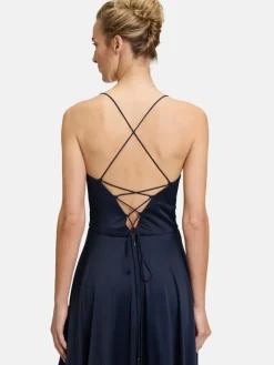 Vera Mont Kleider*Damen Abendkleid marine blau uni