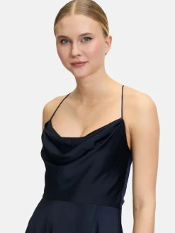 Vera Mont Kleider*Damen Abendkleid marine blau uni