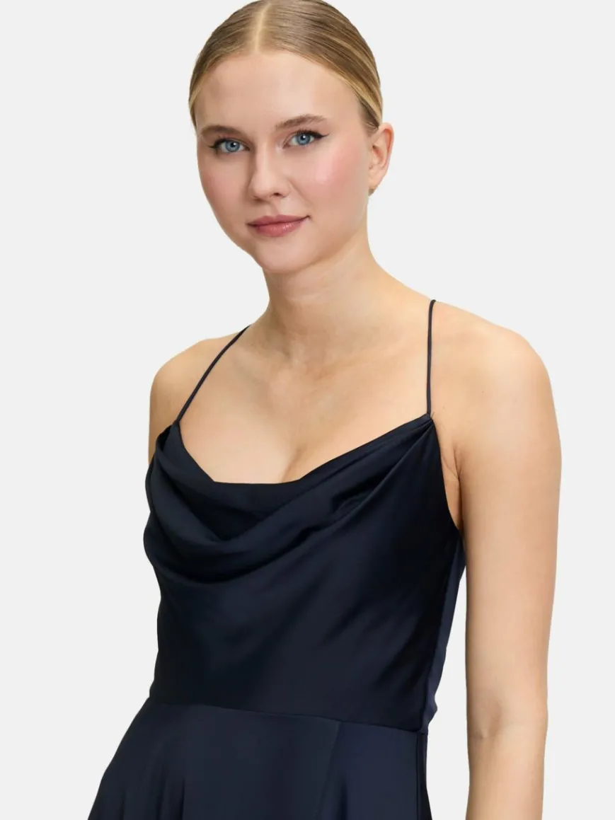 Vera Mont Kleider*Damen Abendkleid marine blau uni