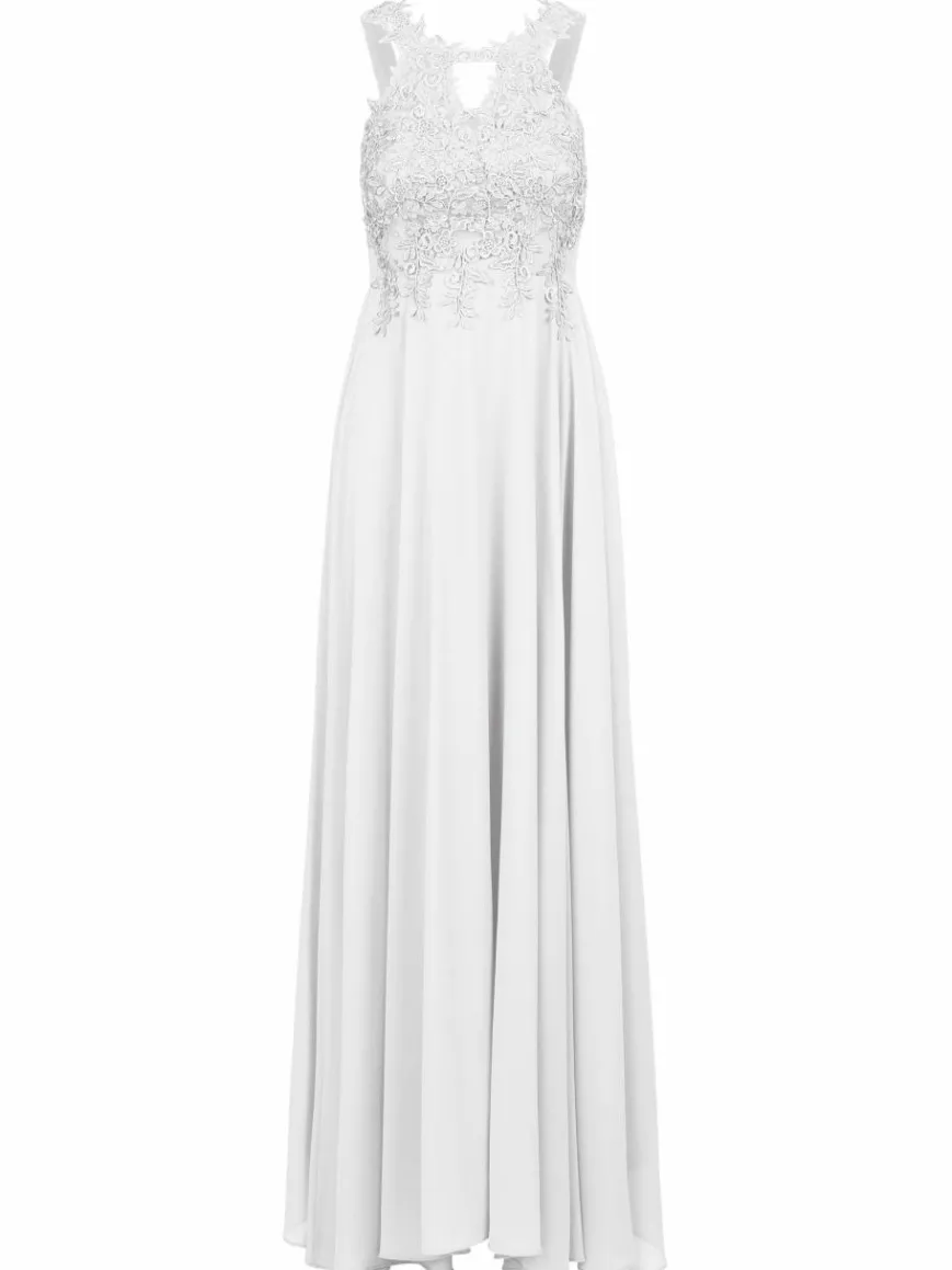 Kraimod Kleider*Damen Abendkleid weiß uni