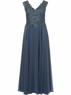 Luxuar Fashion Kleider*Damen Abendkleid blau uni