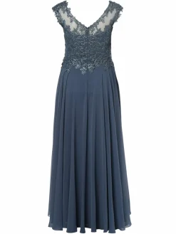 Luxuar Fashion Kleider*Damen Abendkleid blau uni