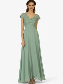 Kraimod Kleider*Damen Abendkleid grün uni