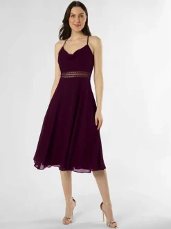 VM Kleider*Damen Abendkleid aubergine uni