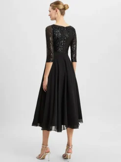 Swing Kleider*Damen Abendkleid schwarz uni