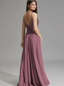 Hey Kyla Kleider*Damen Abendkleid rosenholz uni