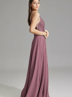 Hey Kyla Kleider*Damen Abendkleid rosenholz uni