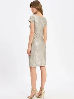 Swing Kleider*Damen Abendkleid gold uni