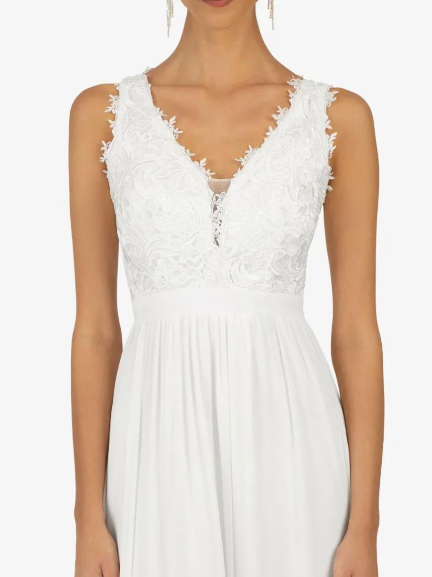 Kraimod Kleider*Damen Abendkleid weiß uni