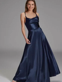 Hey Kyla Kleider*Damen Abendkleid marine uni