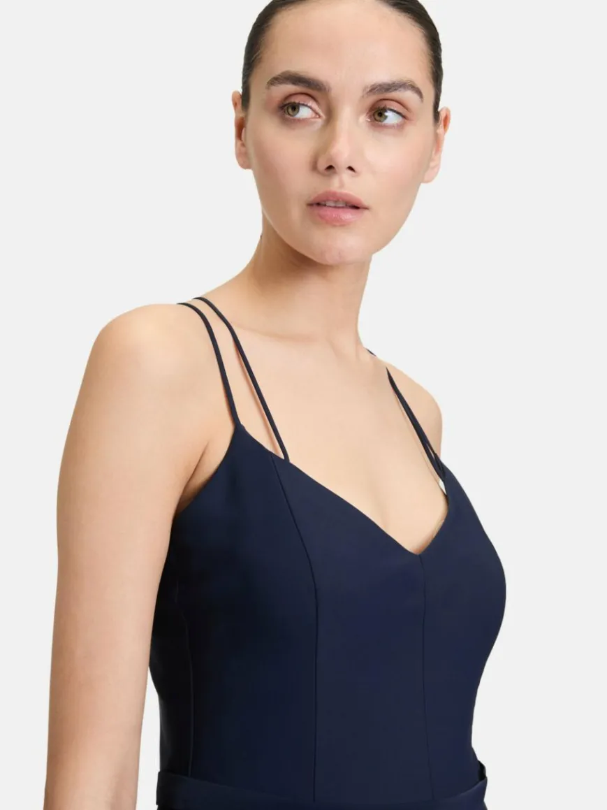 Vera Mont Kleider*Damen Abendkleid marine blau uni