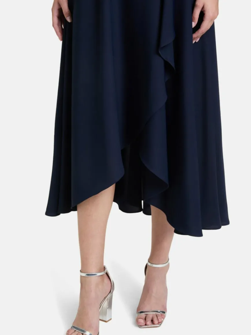 Vera Mont Kleider*Damen Abendkleid marine blau uni