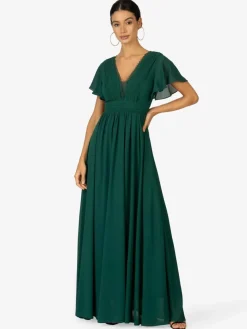 Kraimod Kleider*Damen Abendkleid grün uni