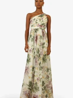 Kraimod Kleider*Damen Abendkleid grün gemustert