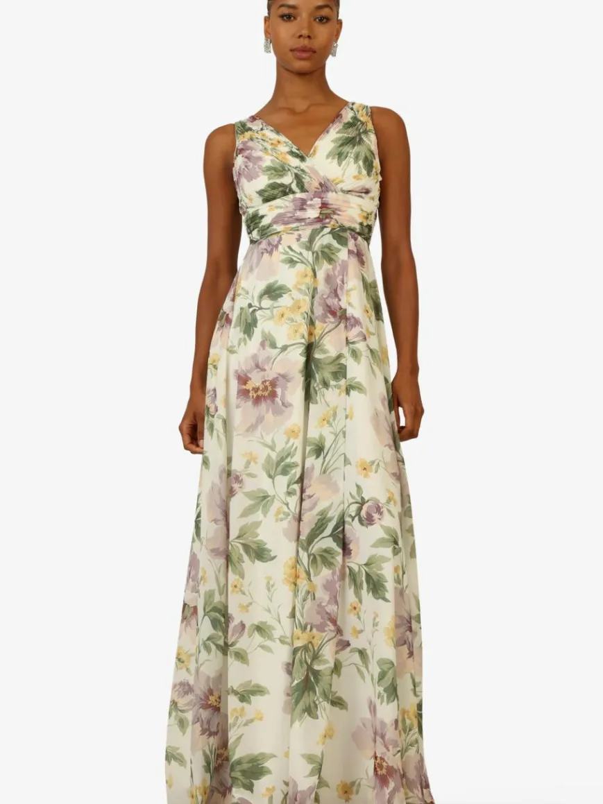 Kraimod Kleider*Damen Abendkleid grün gemustert