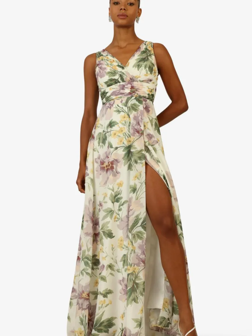 Kraimod Kleider*Damen Abendkleid grün gemustert