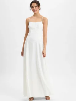 Marie Lund Kleider*Damen Abendkleid ecru uni