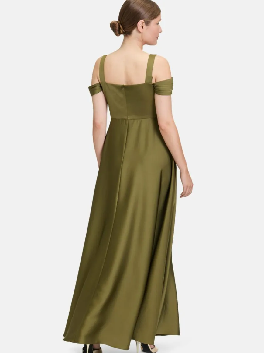 Vera Mont Kleider*Damen Abendkleid oliv uni