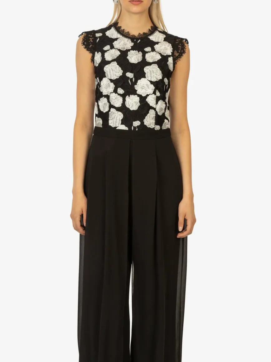 Kraimod Hosen*Damen Abendoverall schwarz gemustert