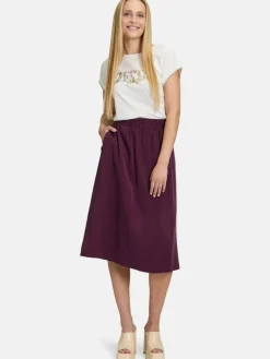 Cartoon Röcke*Damen A-Linien-Rock aubergine uni