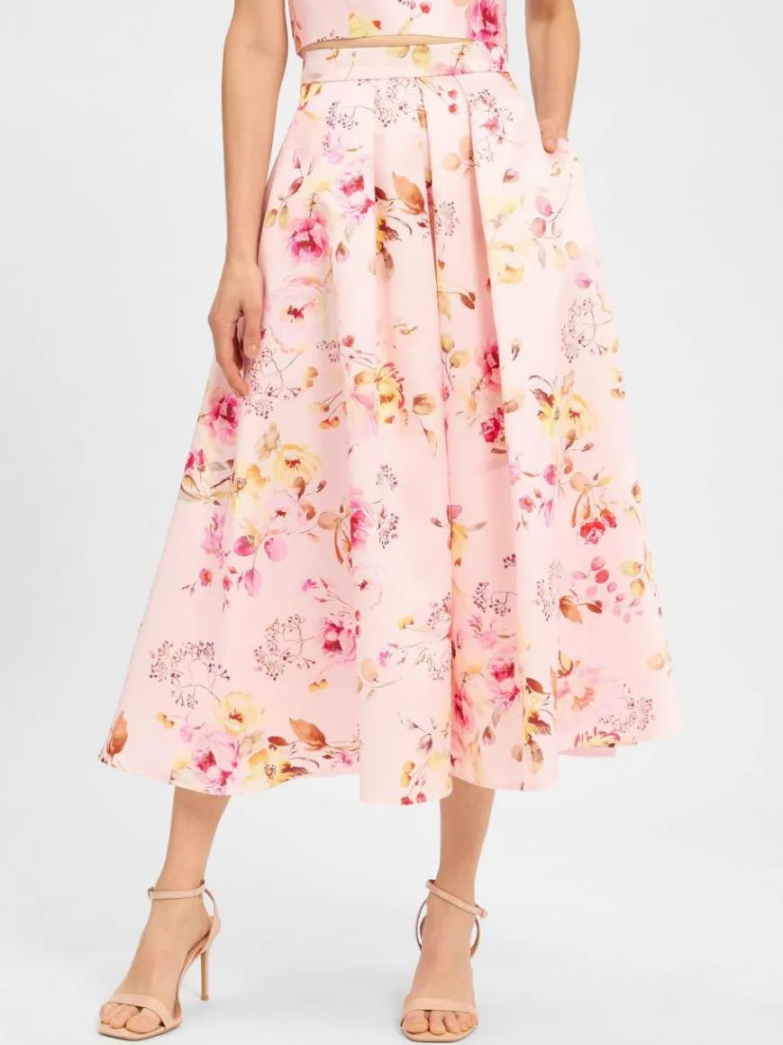 Swing Röcke|Kleider*Damen A-Linien-Rock rosa pink gemustert