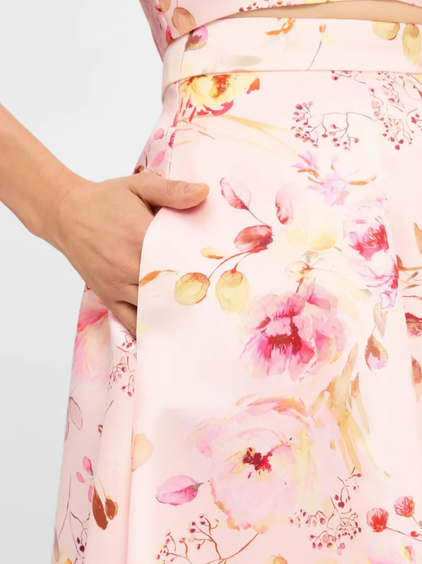 Swing Röcke|Kleider*Damen A-Linien-Rock rosa pink gemustert