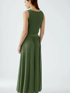 Oui Röcke*Damen A-Linien-Rock oliv uni