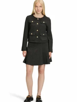 Cartoon Röcke*Damen A-Linien-Rock schwarz gemustert