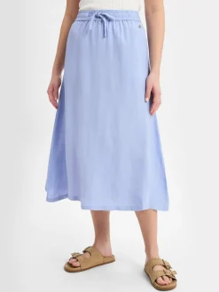 Fynch-Hatton Röcke*Damen A-Linien-Rock - Leinen-Anteil hellblau uni