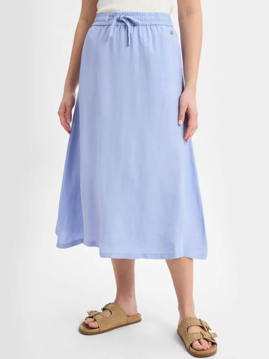 Fynch-Hatton Röcke*Damen A-Linien-Rock - Leinen-Anteil hellblau uni