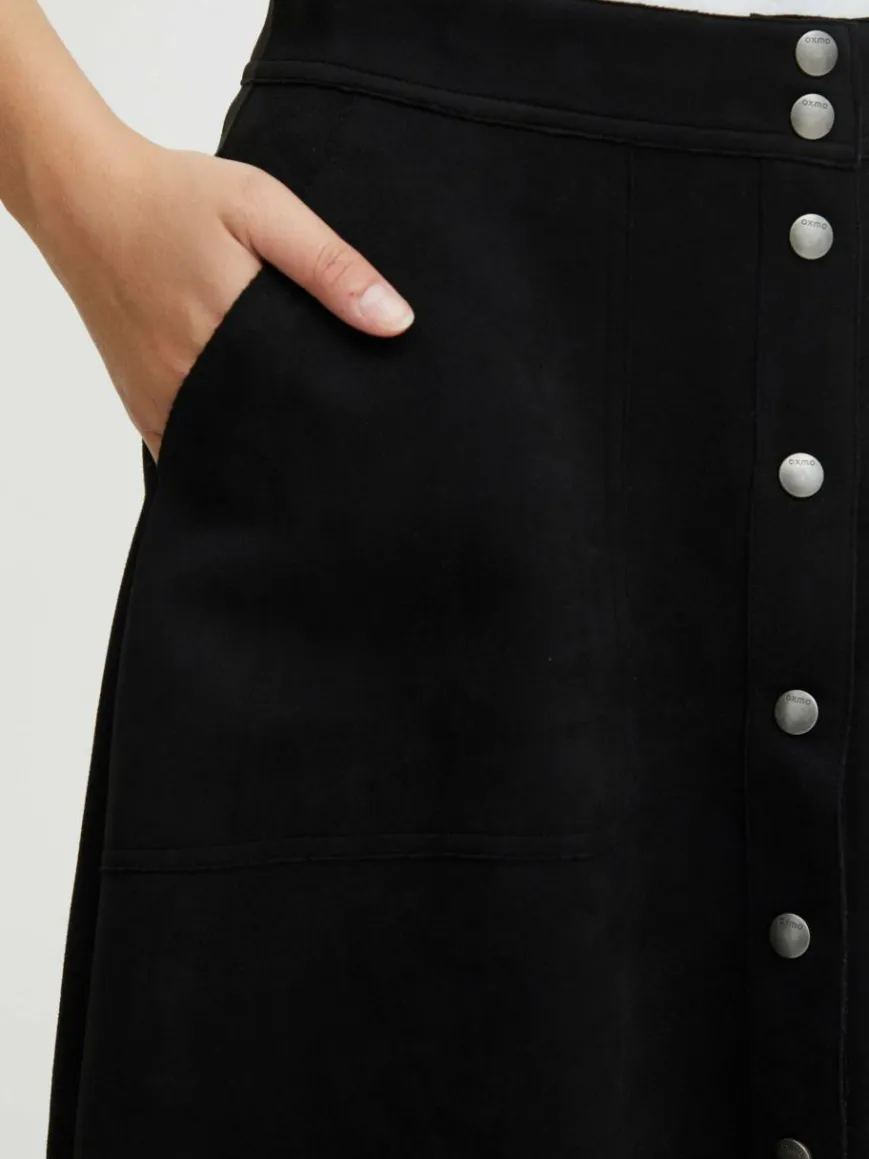 OXMO Röcke*Damen A-Linien-Rock - OXJune schwarz uni