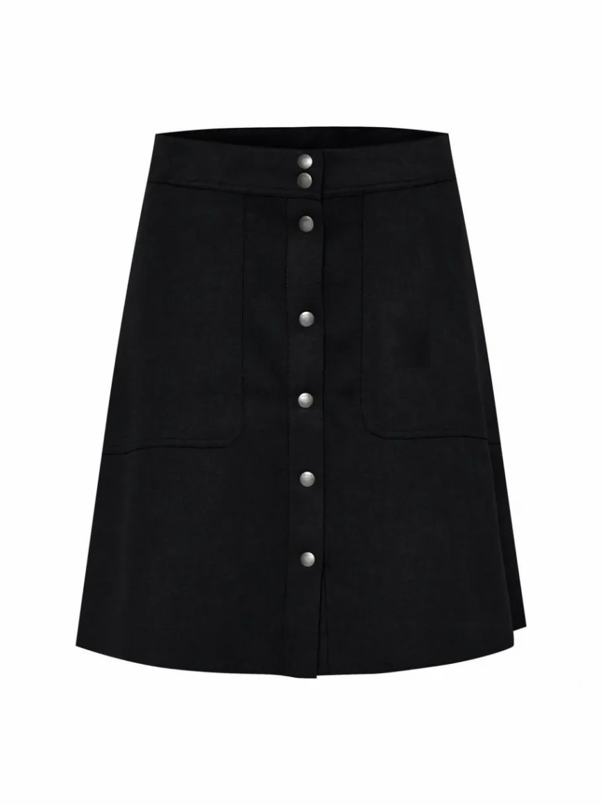 OXMO Röcke*Damen A-Linien-Rock - OXJune schwarz uni