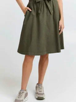 OXMO Röcke*Damen A-Linien-Rock - OXLerke oliv uni