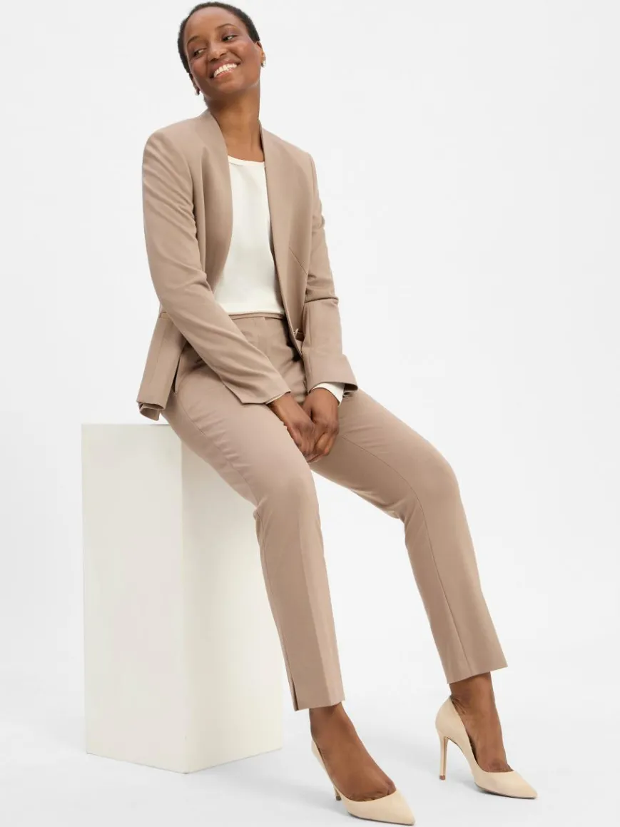 BOSS Hosen*Damen Anzughose - Tapria-Crop taupe uni