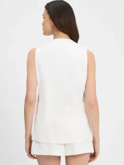 EDITED Jacken & Westen*Damen Anzugweste mit Leinenanteil - Willow weiß uni