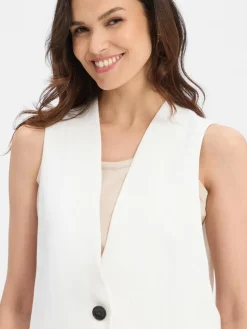 EDITED Jacken & Westen*Damen Anzugweste mit Leinenanteil - Willow weiß uni