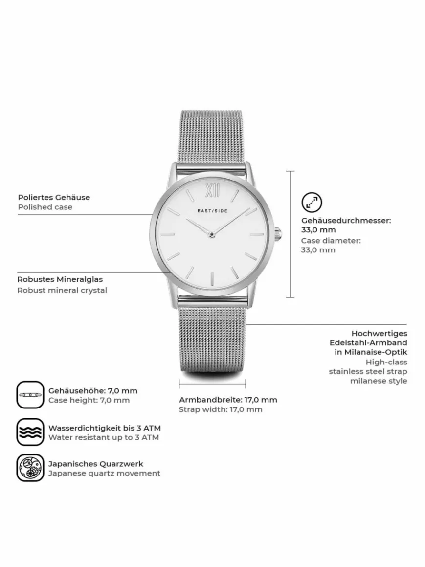 Eastside Uhren*Damen Armband-Uhr - Upper Union silber uni