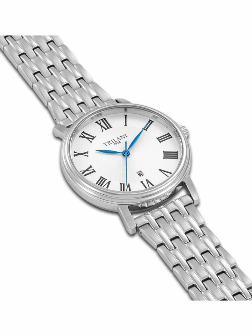 Trilani Uhren*Damen Armband-Uhr Quarzuhr silber uni