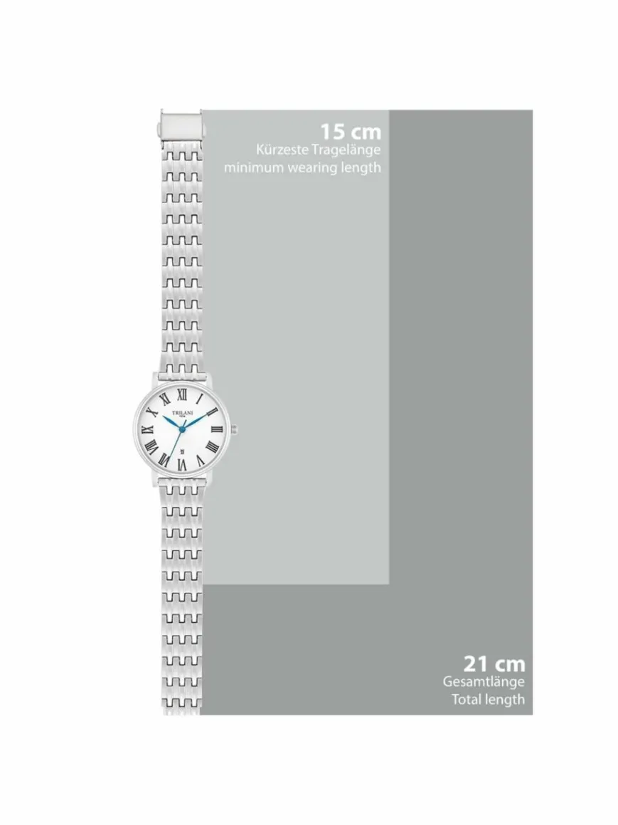 Trilani Uhren*Damen Armband-Uhr Quarzuhr silber uni