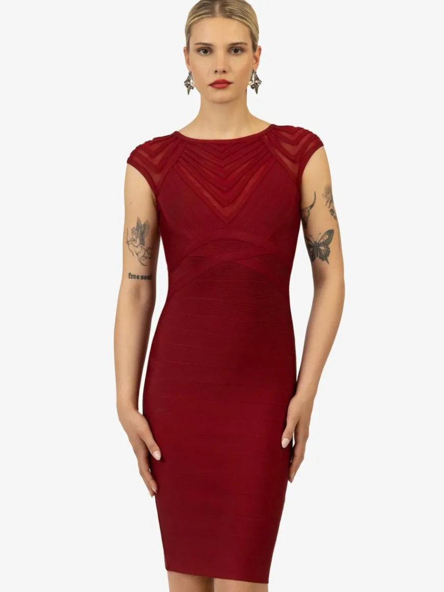Kraimod Kleider*Damen Bandagekleid bordeaux uni