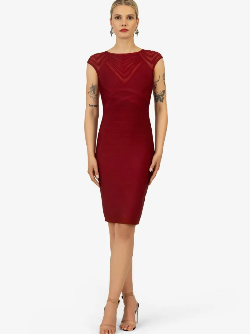 Kraimod Kleider*Damen Bandagekleid bordeaux uni