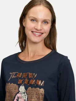 Betty Barclay Shirts & Tops*Damen Basic Shirt braun blau bedruckt