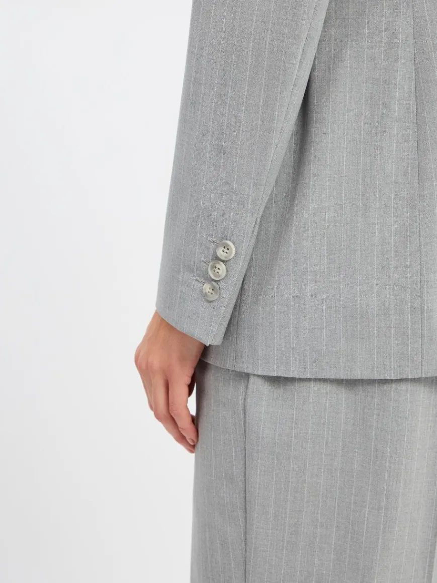 Marie Lund Blazer*Damen Baukasten-Blazer hellgrau gestreift