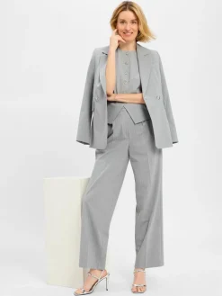 Marie Lund Blazer*Damen Baukasten-Blazer hellgrau gestreift