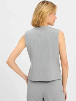 Marie Lund Jacken & Westen*Damen Baukasten-Weste hellgrau gestreift