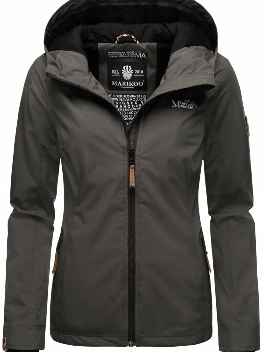 Marikoo Jacken & Westen*Damen Übergangsjacke - Brombeere anthrazit uni