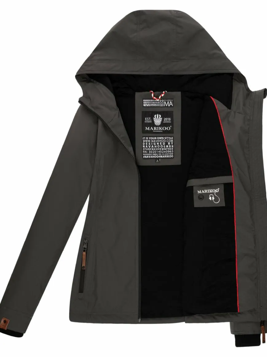 Marikoo Jacken & Westen*Damen Übergangsjacke - Brombeere anthrazit uni